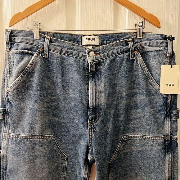 Agolde Rami Carpenter Jeans Women's 34 / 18 Repetition Blue Ankle Leg Revolve - Picture 3 of 13